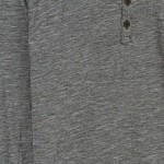 Vorschaubild 3 von Langarmshirt Herren Gr. 48/M Grau Baumwolle Meliert Casual Knopf