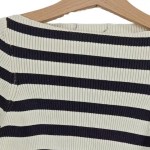 Vorschaubild 2 von Mädchen Pullover Gr. 140 Gestreift Creme Navy Rippstrick
