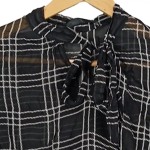 Vorschaubild 5 von Damen Hemdbluse Kariert Schwarz Gr. 38/M Langarm Feminin