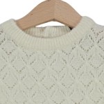 Vorschaubild 5 von Eden & Victor Pullover Mädchen Gr. 98 Weiß Lochmuster Rüschen