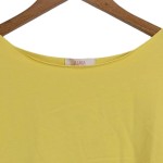 Vorschaubild 3 von T-Shirt Damen Gelb Gr. 42/XL Baumwolle Uni Casual Kurzarm Freizeit