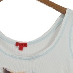 Vorschaubild 6 von Damen Top Einheitsgröße Weiß Casual Rippstrick Stern Applikation