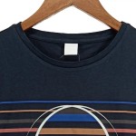 Vorschaubild 4 von Herren T-Shirt Blau Streifen Kreis-Print Gr. S