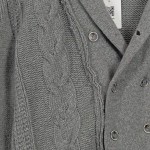 Vorschaubild 5 von Strickjacke Herren Grau Gr. 52/L Polyamid Zopfstrickmuster Rippstrick