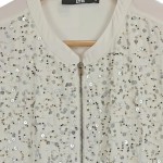Vorschaubild 6 von Damen Bomberjacke S Beige mit Pailletten Modisch