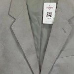 Vorschaubild 5 von Sakko Herren Gr. xl Grau Uni Business Langarm Knopf Veloursleder Polyester