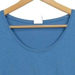 Vorschaubild 4 von T-Shirt Damen Blau Gr. 44/XXL Viskose Uni Casual Kurzarm Freizeit