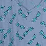 Vorschaubild 7 von Damen Top Shirt Brillenmuster Blau Gr. 46-48