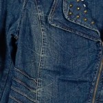 Vorschaubild 7 von Damen Jeansjacke Biker Stil Gr. 38 Blau mit Nieten