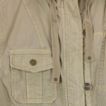 Vorschaubild 6 von Damen Leichte Jacke Parka Gr. 42/XL Beige Kapuze Fellbesatz Casual