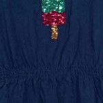 Vorschaubild 5 von Sommerkleid Blau Gr. 152 Kinder Freizeit Eis Applikation Pailletten
