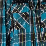 Vorschaubild 7 von Herren Freizeithemd Langarm Kariert Türkis Baumwolle Gr. XL