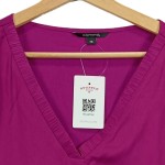 Vorschaubild 5 von Damen Bluse Kurzarm V-Ausschnitt Pink Gr. 42 XL Casual