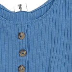 Vorschaubild 5 von Top Kinder Blau Gr. 140 Baumwolle Rippstrick Casual Ärmellos Knopf