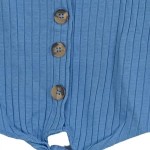 Vorschaubild 6 von Top Kinder Blau Gr. 140 Baumwolle Rippstrick Casual Ärmellos Knopf