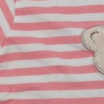 Vorschaubild 6 von Kinder T-Shirt Gr. 62 Rosa gestreift mit Teddy Applikation Baumwolle