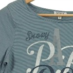 Vorschaubild 6 von Langarmshirt Damen Gr. 38/M Petrol Gestreift Casual Schriftzug