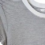 Vorschaubild 6 von Damen T-Shirt Gr. 40 L Gestreift Weiß Kurzarm Freizeit Rüschen
