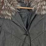 Vorschaubild 4 von Lederjacke Damen Schwarz Fellbesatz Gr. 40 Elegant Langarm