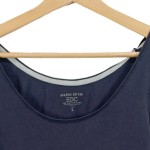 Vorschaubild 4 von Unterhemd Damen Gr. L Blau Baumwolle Elasthan Uni Basic Ärmellos