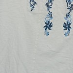 Vorschaubild 6 von Damen Bluse Blumenmuster Stickerei Weiß Gr. 52 Kurzarm