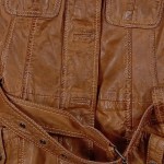 Vorschaubild 7 von Damen Lederjacke Braun Gr. 40 Echtleder Gürtel Vintage Look