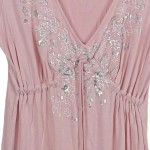 Vorschaubild 6 von Damen Freizeitkleid Gr. 44 Rosa Blumenstickerei Kordelzug