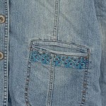 Vorschaubild 6 von Jeansjacke Damen Blau Gr. 42 (XL) Casual Stickerei