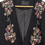 Vorschaubild 5 von Damen Übergangsmantel S Schwarz mit Blumen Stickerei