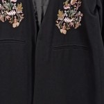 Vorschaubild 9 von Damen Übergangsmantel S Schwarz mit Blumen Stickerei