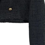 Vorschaubild 9 von Damen Blazer Elegant Schwarz Gr. 38/M Cropped Struktur Langarm
