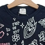 Vorschaubild 4 von Pullover Kinder Gr. 134 Schwarz Baumwolle Elasthan Schriftzug Streetwear