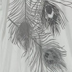 Vorschaubild 6 von Damen T-Shirt Feder Muster Weiß Gr. 42 Casual