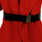 Vorschaubild 7 von Damen Übergangsmantel Gr. 80A Rot Elegant mit Gürtel