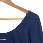Vorschaubild 3 von Body Damen Gr. 38 Blau Viskose Uni Casual Langarm Herbst/Winter