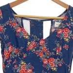 Vorschaubild 5 von Damen Sommerkleid Gr. 32/XXS Blau Blumenmuster Viskose