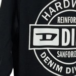 Vorschaubild 3 von Pullover Herren Gr. 48/M Schwarz Baumwolle Logo-Print Casual Langarm