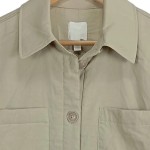 Vorschaubild 4 von Hemdbluse Oversized Langarm Damen Beige Gr. 34 XS Viskose Mix Freizeit