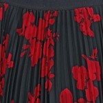 Vorschaubild 4 von Faltenrock Midirock Schwarz Blumenmuster Gr. 36 S