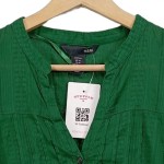 Vorschaubild 4 von Bluse Damen Kurzarm Knopfleiste Baumwolle Grün Gr. 40 L Casual