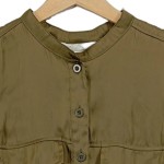 Vorschaubild 3 von Bluse Damen Ärmellos Knopfleiste Oliv Uni Casual Gr. 38 M