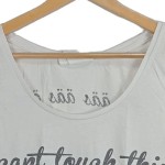 Vorschaubild 4 von Damen Top Gr. 48 Ärmellos Weiß Schriftzug Casual Baumwolle Mix Freizeit