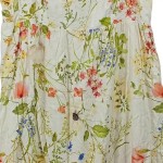 Vorschaubild 5 von Maxikleid Blumenmuster Leinen Viskose Sommerkleid Weiß Gr. 42 XL