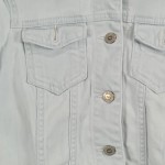 Vorschaubild 5 von Jeansjacke Damen Weiß Gr. 36/S Baumwolle Uni Casual Langarm Freizeit