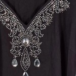 Vorschaubild 6 von Top Damen Schwarz Gr. 40/L Viskose Uni Glamourös Kurzarm Ohne Verschluss