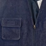 Vorschaubild 4 von Herren Lederweste Wildleder Optik Blau Gr. M Casual Freizeit