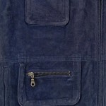 Vorschaubild 5 von Herren Lederweste Wildleder Optik Blau Gr. M Casual Freizeit