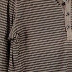 Vorschaubild 5 von Langarmshirt Herren Braun Gr. 46/S Baumwolle Gestreift Casual Knopf