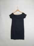Vorschaubild 1 von Blusenkleid Damen Carmenkleid Schwarz Gr. 40 L Casual Baumwolle Midikleid