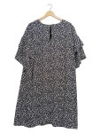 Vorschaubild 4 von Freizeitkleid Schwarz Weiß Muster Kurzarm Gr. 50 Damen Midikleid